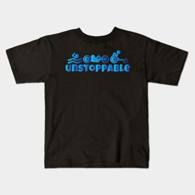 Unstoppable - Paratriathlon Kids T-Shirt by Teamtsunami6